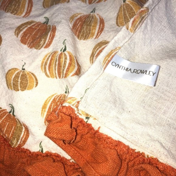 Cynthia Rowley Summer FALL Orange Pumpkin Gourd print apron Thanksgiving - Picture 1 of 4
